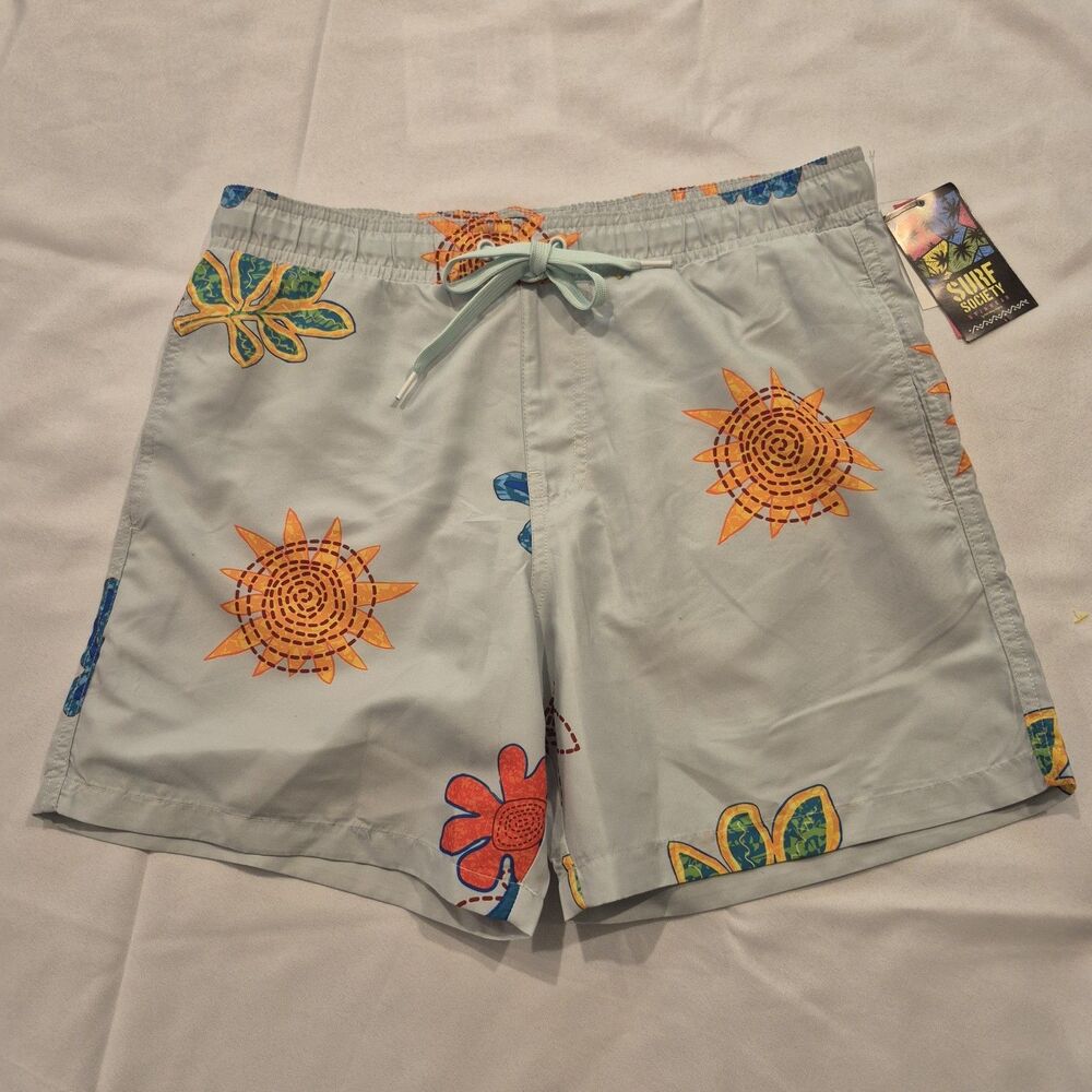 Surf Society Malibu Tropical and  Men's Shorts Size Small Color Multicolor NWT